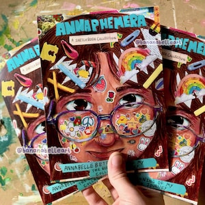 Annaphemera Sketchbook Collection Zine | Sketchbook Art Book | Collage Zine | artwork by BananaBelleArt, Annabelle Betts
