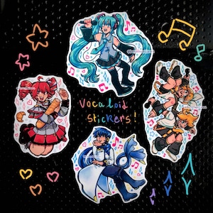 Virtual Vocalists Stickers | Waterproof Diecut Matte Vinyl Stickers| Laptop, Journal, Sketchbook Decor