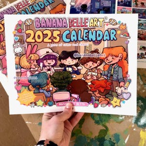 2025 12 Month Wall Calendar | Cute, Original, Colorful Art | Bananabelle Art Calendar | Unique and Quirky Artist Made Calendar