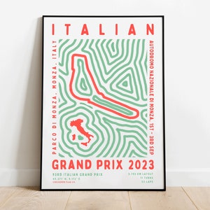 Formula 1 2023 Italian Grand Prix Print | Circuit | F1 Wall Art | Wall Hanging | Digital Download | Poster | Aesthetic Art Print