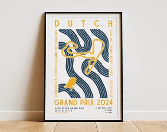 Formuła 1 2024 Grand Prix Holandii Wydruk | Tor | Sztuka ścienna F1 | Dekoracja ścienna | Pobieranie cyfrowe | Plakat | Estetyczny wydruk artystyczny