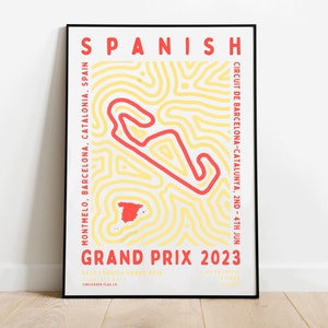 Formula 1 2023 Spanish Grand Prix Print | Circuit | F1 Wall Art | Wall Hanging | Digital Download | Poster | Aesthetic Art Print