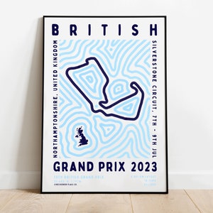 Formule 1 Grand Prix de Grande-Bretagne 2023 Imprimer | Circuit | Décoration murale F1 | Suspension murale | Téléchargement numérique | affiche | Impression d'art esthétique