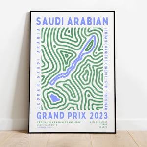 Formula 1 2023 Saudi Arabian Grand Prix Print | Circuit | F1 Wall Art | Wall Hanging | Digital Download | Poster | Aesthetic Art Print