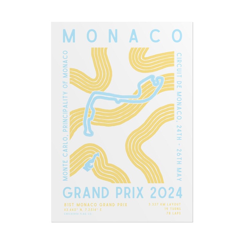 Plakat Formuły 1 na Grand Prix Monako 2024 | Tor | Sztuka F1 | Dekoracja ścienna | Wydruk fizyczny | Plakat | Plakat artystyczny | A1 A2 A3 zdjęcie 4