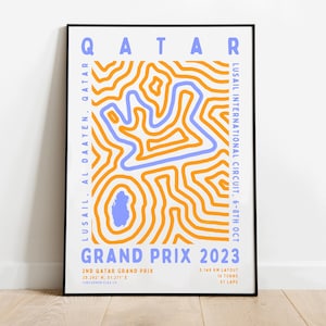 Formula 1 2023 Qatar Grand Prix Print | Circuit | F1 Wall Art | Wall Hanging | Digital Download | Poster | Aesthetic Art Print