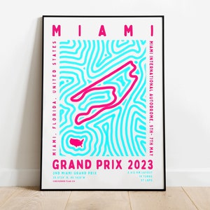 Formula 1 2023 Miami Grand Prix Print | Circuit | F1 Wall Art | Wall Hanging | Digital Download | Poster | Aesthetic Art Print