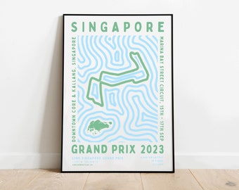 Formula 1 2023 Singapore Grand Prix Print | Circuit | F1 Wall Art | Wall Hanging | Digital Download | Poster | Aesthetic Art Print
