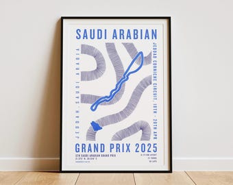 Formel 1 Saudi-Grand-Prix 2025 Print | Schaltung | F1 Wandkunst | Wandbehang | Digitaler Download | Poster | Ästhetischer Kunstdruck