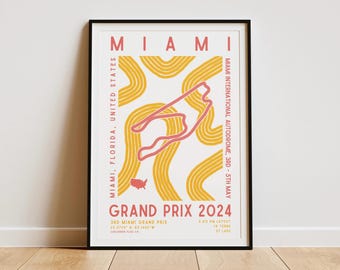 Formula 1 2024 Miami Grand Prix Stampa / Circuito / F1 Wall Art / Arazzo / Download digitale / Poster / Stampa artistica estetica