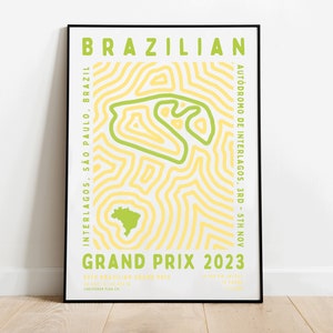 Formula 1 2023 Brazilian Grand Prix Print | Circuit | F1 Wall Art | Wall Hanging | Digital Download | Poster | Aesthetic Art Print