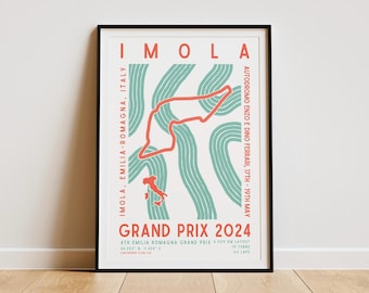 Formuła 1 2024 Imola Emilia-Romagna Grand Prix Wydruk | Tor | Sztuka F1 | Dekoracja ścienna | Pobieranie cyfrowe | Plakat | Estetyczny wydruk artystyczny