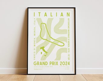 Formuła 1 2024 Grand Prix Włoch Wydruk | Tor | Sztuka ścienna F1 | Dekoracja ścienna | Pobieranie cyfrowe | Plakat | Estetyczny wydruk artystyczny