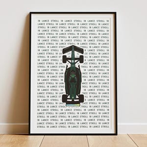 Impresión de Lance Stroll Aston Martin de Fórmula 1 2024 / Circuito / Arte mural de F1 / Tapiz / Descarga digital / Póster / Impresión artística estética