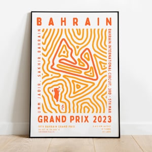 Formula 1 2023 Bahrain Grand Prix Print | Circuit | F1 Wall Art | Wall Hanging | Digital Download | Poster | Aesthetic Art Print