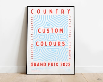 Stampa personalizzata del Gran Premio di Formula 1 2023 / Circuito / Arte murale F1 / Decorazione da parete / Download digitale / Poster / Stampa artistica estetica