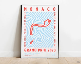 Formula 1 2023 Monaco Grand Prix Stampa / Circuito / F1 Wall Art / Arazzo / Download digitale / Poster / Stampa artistica estetica