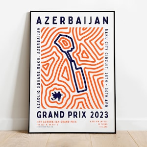 Formula 1 2023 Azerbaijan Grand Prix Print | Circuit | F1 Wall Art | Wall Hanging | Digital Download | Poster | Aesthetic Art Print