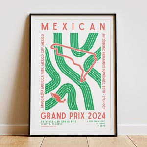 Formula 1 2024 Mexican Grand Prix Print | Circuit | F1 Wall Art | Wall Hanging | Digital Download | Poster | Aesthetic Art Print