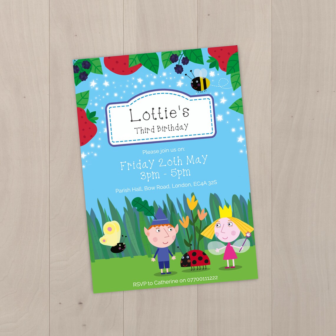 Ben &amp; Holly Style Birthday Party Invitation Printable Template - Etsy