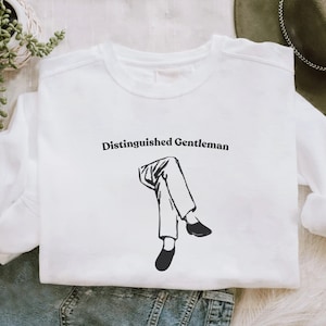 Distinguished Gentleman Sweatshirt, Funny Legs Crossed Sweater, Fancy Sitting Crewneck, Proper Man Sitting Sweatshirt, Legs Illustration