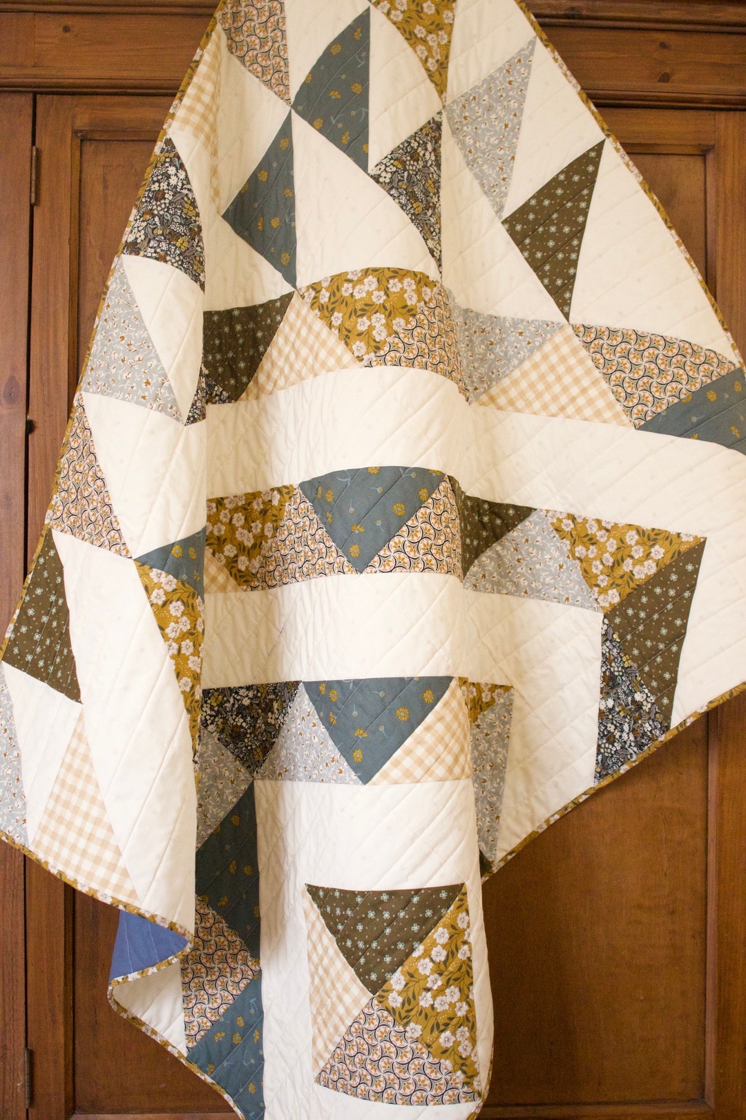 Handmade Baby Quilt, Nursery Decor, Baby Shower, Baby Boy, Blue Quilt, Shower Gift, Baby Blanket