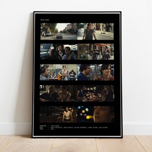 Può includere: Un poster in bianco e nero con un collage di immagini del film "Begin Again". Il poster presenta scene dei personaggi del film, tra cui una donna che cammina per strada, una coppia seduta in macchina e un gruppo di persone che suonano musica insieme. Il poster include anche il titolo del film, il regista, il cast e l'anno di uscita.