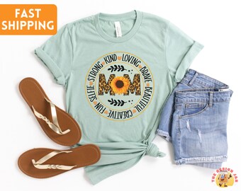 Sunflower Mom Shirt, Positive Affirmations Mom Tshirt, Mom Positive Affirmations T-Shirt, Positive Mom Tee, Mothers Day Gift, Gift for Mom
