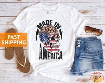 Fourth of July T-Shirt, Made in America Shirt, Fourth of July Shirt, 4 juli Tee, Skeleton USA Tshirt, Merica Tshirt