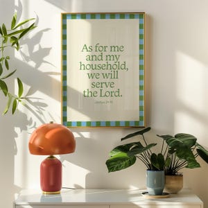 Christian Scripture Wallart Decor Home bible Verse Printable Joshua 24:15 Family Quote Digital Download Religious Artwork Gift