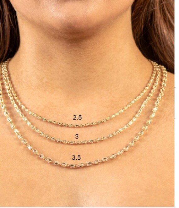10k Yellow Gold 18 Diamond Cut Turkish Rope Link Chain Necklace 3