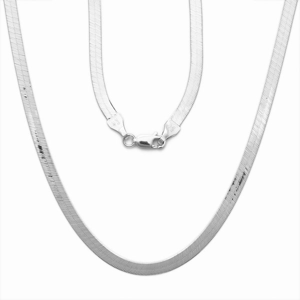 14k White Gold 3 MM FLEXIBLE HERRINGBONE 16" Chain Necklace 3.7 Grams