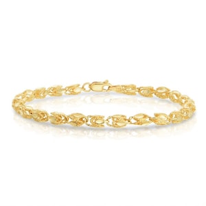 10k Yellow Gold 7" Diamond Cut Turkish Rope Link Chain Bracelet 3 MM 4 Grams