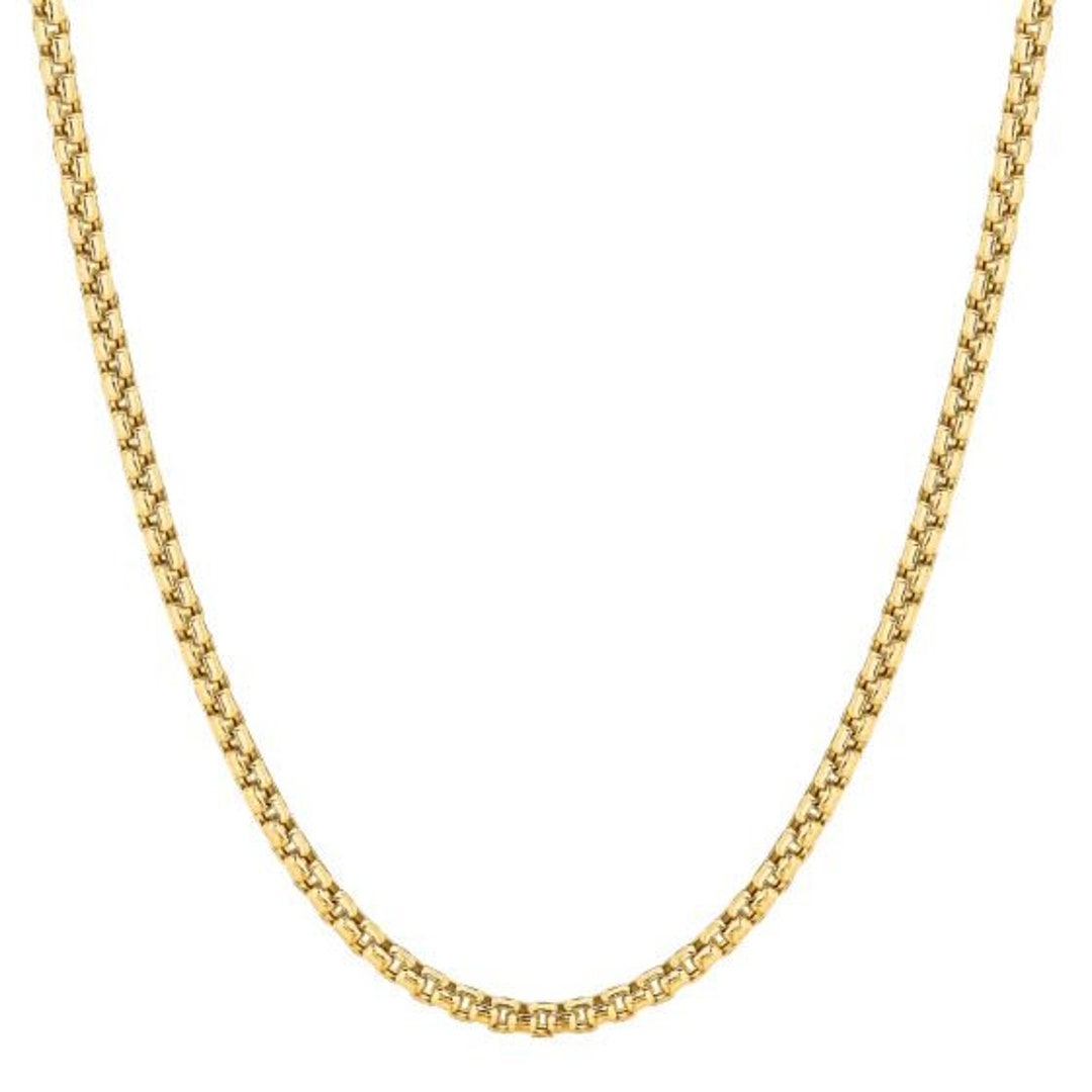14K White Gold 2.4 mm D.C Round Box Chain