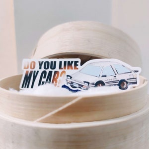 Initial D Vinyl Sticker &quot;Do you like MY CAR?&quot; || Anime Manga