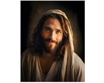 Smiling Jesus Foam Board | Jesus Wall Art | Jesus Christ | Christian Artwork | Christian Gifts for Pastors | Jesus Portrait | Jesus Gifts