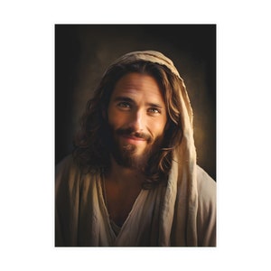 Paquetes de postales de Jesús sonriente (sobres incluidos) / Postales de Jesús / Jesucristo / Arte de Jesús / Retrato de Jesús / Retrato de Cristo