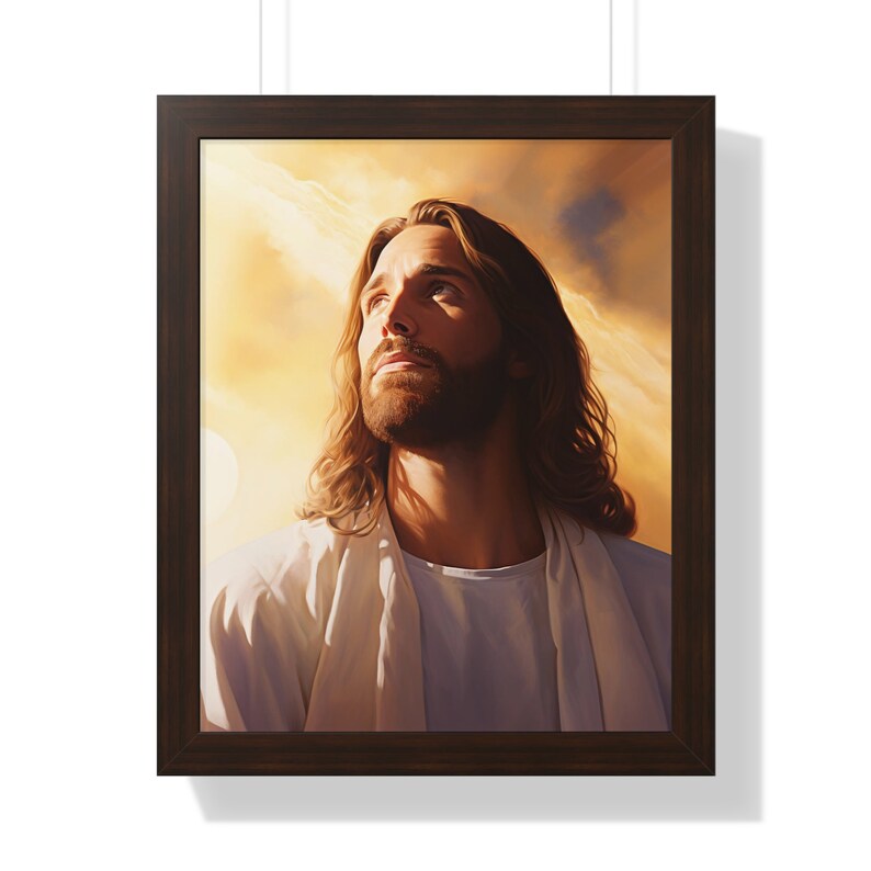 Jesus Poster Jesus Looking up to Heaven Framed Vertical Poster Jesus