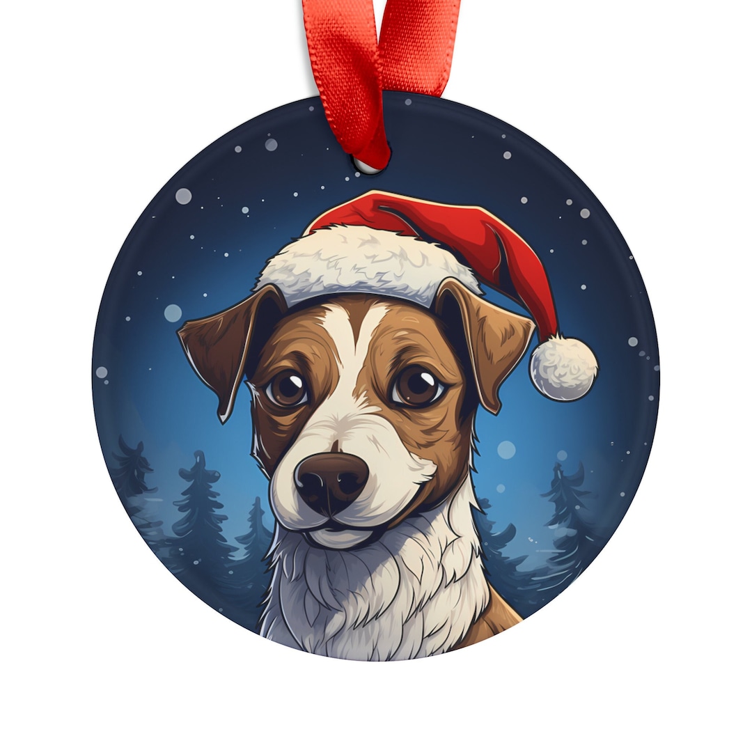 Jack Russell Terrier Ornament Acrylic Christmas Tree Ornament With Ribbon Jack Russell Terrier