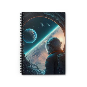 Space Exploration Spiral Notebook Astronaut Launching into Orbit Notebook Ruled Line Journal for Writers Space Enthusiasts 120 Pages,