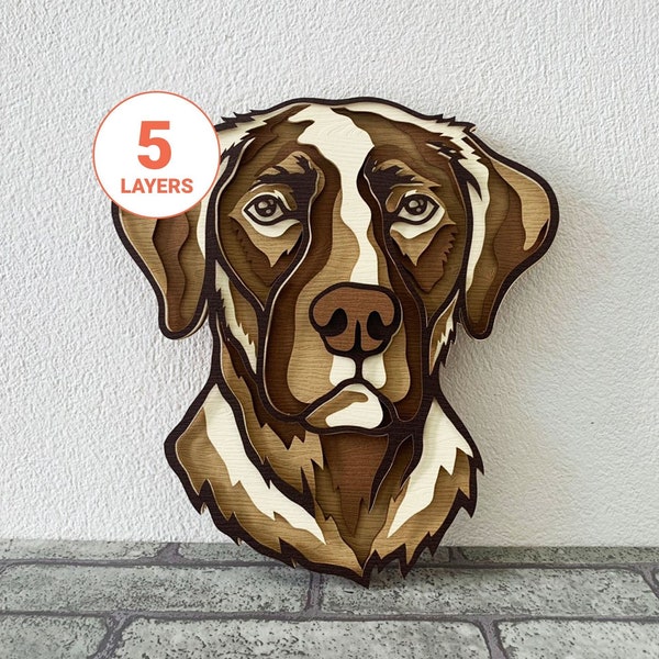 Labrador 3D Laser Cut SVG/ Dog Mandala SVG For Wood/ 3D Mandala Labrador Wall Art/ 3D Layer SVG/ For Laser/ For Cricut/ For Silhouette