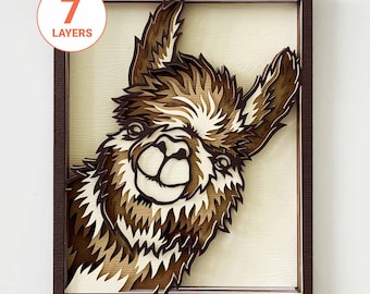 Llama 3D Laser Cut/ Llama SVG For Wood/ 3D Llama Mandala Wall Art/ Animal Laser Art/ Home Decor Llama/ For Laser/ For Cricut/ For Silhouette