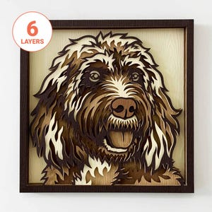 Cockapoo 3D découpé au laser SVG/ 3D art mural mandala chien/ Cockapoo SVG/ mémorial pour animaux de compagnie/ papier cartonné en couches 3D/ pour laser/ pour Cricut/ pour Silhouette