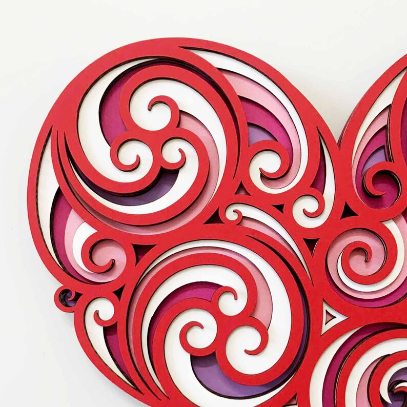 3D Layered Heart Mandala SVG: Laser Cut File (digital Download) - Etsy