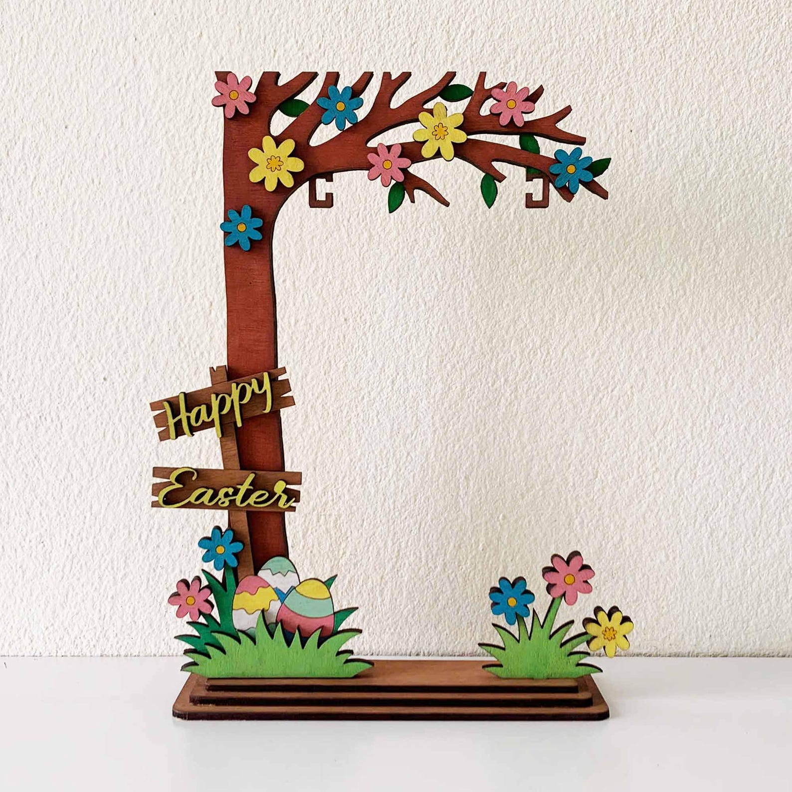 Easter Bunny on Swing Laser Cut File: Happy Easter Decor, Kid Craft ...