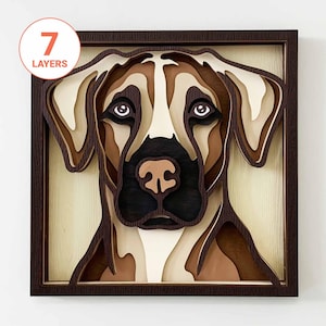 Black Mouth Cur 3D Layered SVG: Laser Cut Dog Wall Art (Digital Download)