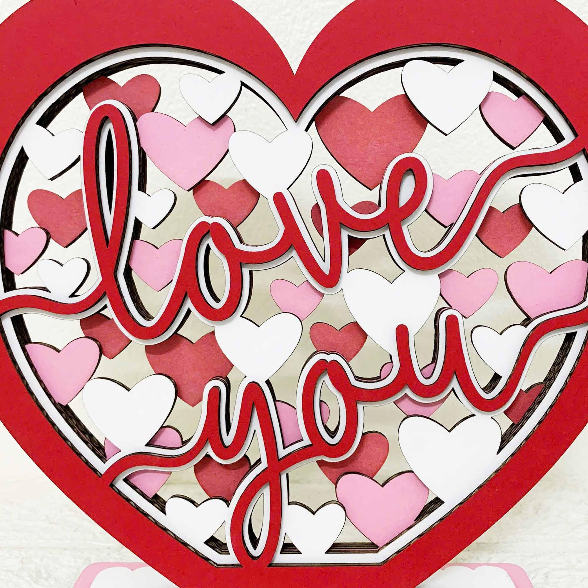 3D Layered Heart SVG: 'love You' Valentine Laser Cut File (digital ...