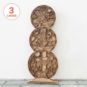Histoire de Pâques Jésus ressuscité 3D découpé au laser SVG / décoration en bois pour le jour de Pâques / Fichier laser Il est ressuscité / Croix de Pâques / fichier pour Glowforge / pour laser