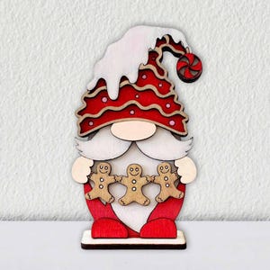 Gingerbread And Hot Cocoa Gnomes Laser Cut File: Christmas Decoration (Digital Download) image 2