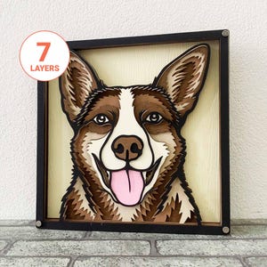 Australisches Rind 3D Laser Cut SVG / 3D Hund Schicht SVG Für Holz / Hund Mandala Wandkunst / Haustier Gedenkstätte / Für Laser / Für Cricut / Für Silhouette